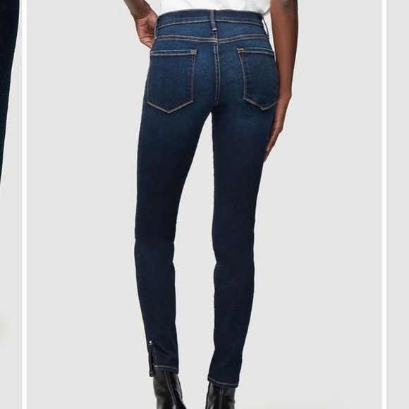 Frame Le Skinny De Jeanne Mid Rise Slit Rivet Clean Jean Size 30 - Picture 2 of 9